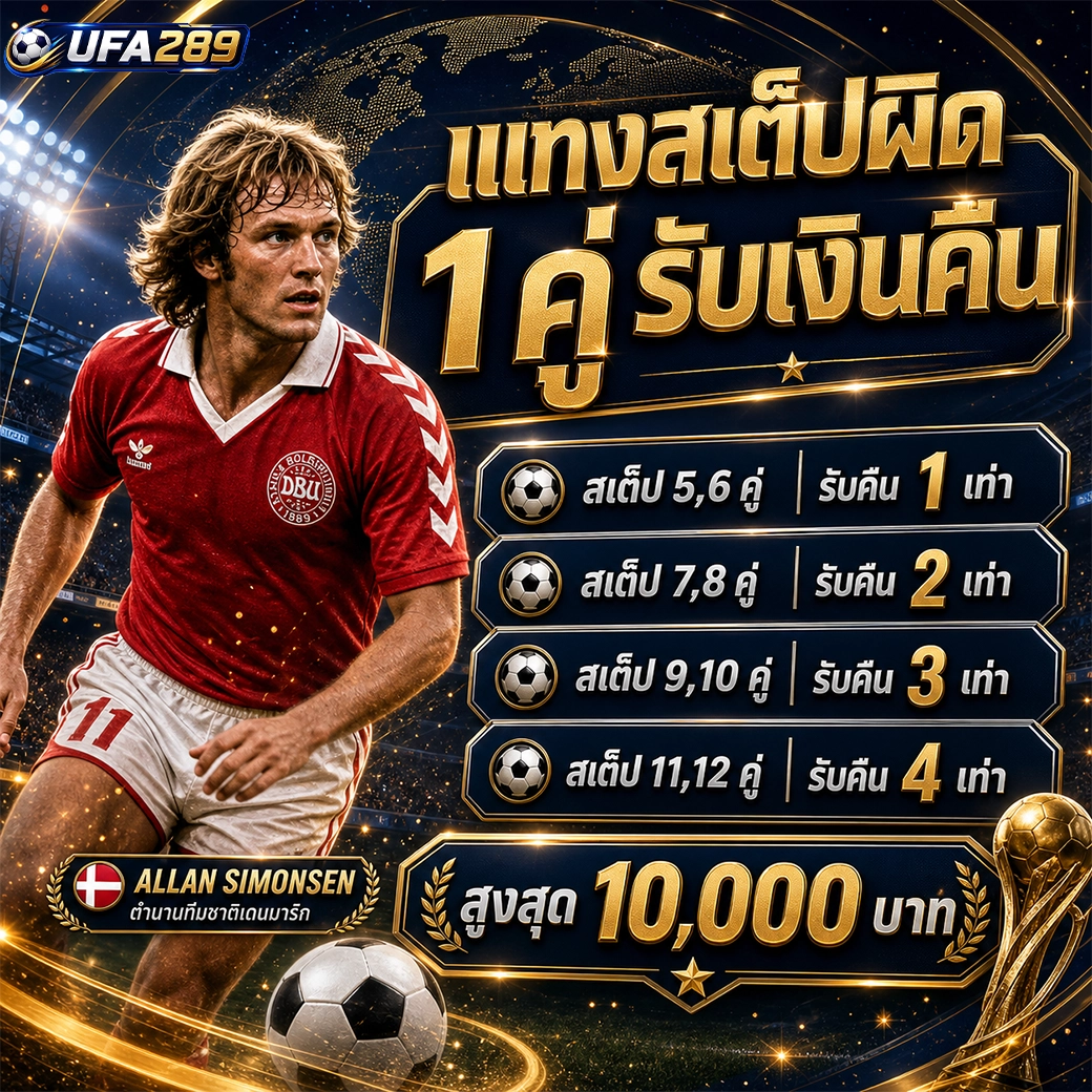 ufa289 แทงสเต็ปผิด 1 คู่ รับเงินคืนสูงสุด 10,000 บาท